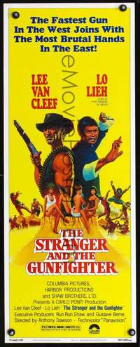 s343 STRANGER & THE GUNFIGHTER insert movie poster '76 Ken Barr art!