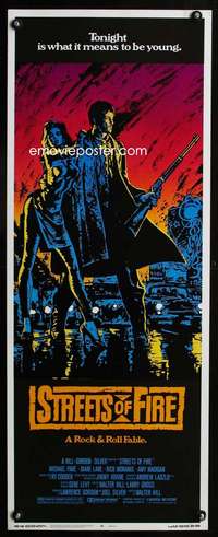 s344 STREETS OF FIRE insert movie poster '84 Walter Hill, rock & roll!