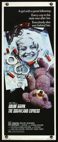 s345 SUGARLAND EXPRESS insert movie poster '74 Spielberg, Goldie Hawn