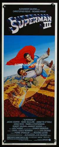 s347 SUPERMAN III insert movie poster '83 Chris Reeve, Richard Pryor