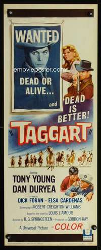 s351 TAGGART insert movie poster '64 Dan Duryea, Louis L'Amour