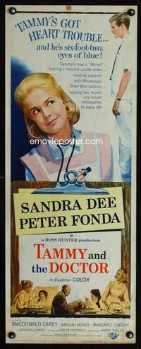 s355 TAMMY & THE DOCTOR insert movie poster '63 Sandra Dee, Fonda