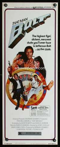 s369 THAT MAN BOLT insert movie poster '73 kung fu Fred Williamson!