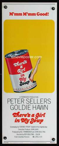 s372 THERE'S A GIRL IN MY SOUP insert movie poster '71 Goldie Hawn