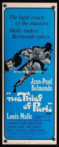 s376 THIEF OF PARIS insert movie poster '67 Louis Malle, Belmondo