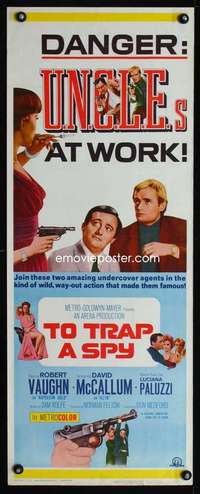 s390 TO TRAP A SPY insert movie poster '66 Vaughn, Man from UNCLE