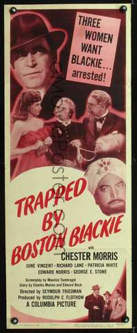 s401 TRAPPED BY BOSTON BLACKIE insert movie poster '48 Chester Morris