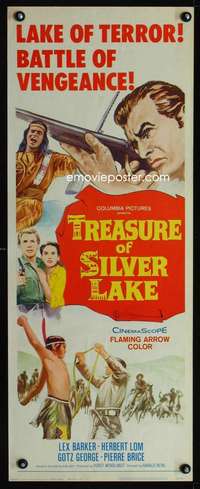 s403 TREASURE OF SILVER LAKE insert movie poster '65 Lex Barker, Lom