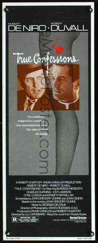 s409 TRUE CONFESSIONS insert movie poster '81 Robert DeNiro, Duvall