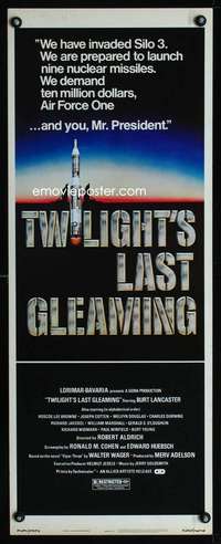 s411 TWILIGHT'S LAST GLEAMING insert movie poster '77 Burt Lancaster