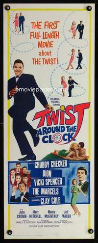 s412 TWIST AROUND THE CLOCK insert movie poster '62 Chubby Checker