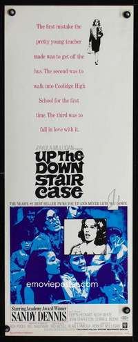 s421 UP THE DOWN STAIRCASE insert movie poster '67 Sandy Dennis