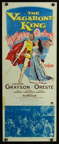 s424 VAGABOND KING insert movie poster '56 Kathryn Grayson, Oreste
