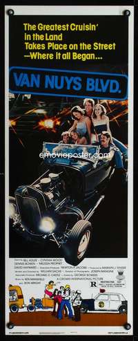 s428 VAN NUYS BLVD insert movie poster '79 cruising in hot rods!