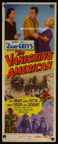 s429 VANISHING AMERICAN insert movie poster '55 Zane Grey, Navajo!