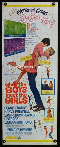 s457 WHEN THE BOYS MEET THE GIRLS insert movie poster '65 Francis