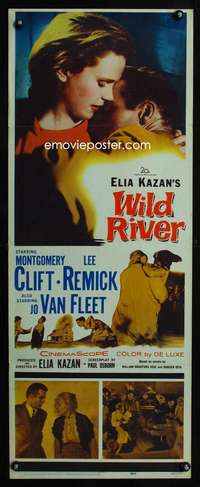 s468 WILD RIVER insert movie poster '60 Elia Kazan, Montgomery Clift