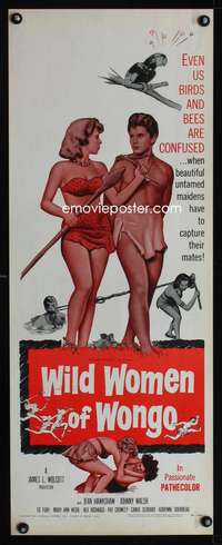 s470 WILD WOMEN OF WONGO insert movie poster '58 sexy untamed maidens!