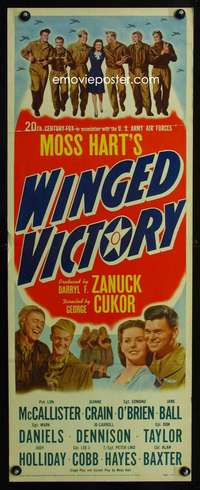 s473 WINGED VICTORY insert movie poster '44 Holliday, WWII propaganda!