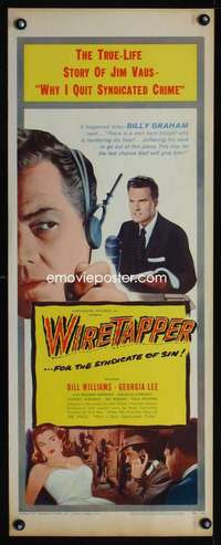 s474 WIRETAPPER insert movie poster '56 Bill Williams, Jim Vaus
