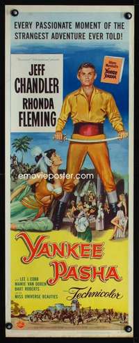 s482 YANKEE PASHA insert movie poster '54 Chandler, Rhonda Fleming