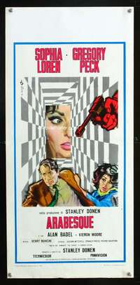 s509 ARABESQUE Italian locandina movie poster R70s cool Cesselon art!