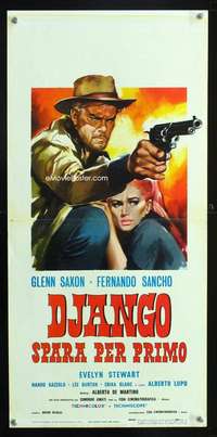s551 DJANGO SHOOTS FIRST Italian locandina movie poster '66 Symeoni