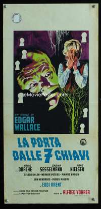 s553 DOOR WITH SEVEN LOCKS Italian locandina movie poster '62 horror!