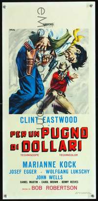 s565 FISTFUL OF DOLLARS Italian locandina movie poster '64 Symeoni art