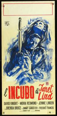 s641 NIGHTMARE Italian locandina movie poster '64 cool horror art!