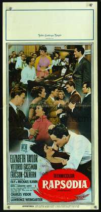 s661 RHAPSODY Italian locandina movie poster '54 Liz Taylor, Gassman