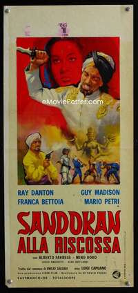 s672 SANDOKAN FIGHTS BACK Italian locandina movie poster '64 cool art!