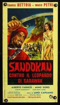 s671 SANDOKAN AGAINST THE LEOPARD OF SARAWAK Italian locandina movie poster '64