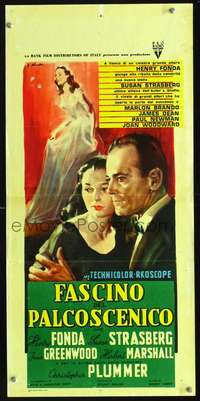 s685 STAGE STRUCK Italian locandina movie poster '58 Olivetti art!