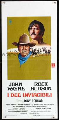 s711 UNDEFEATED Italian locandina movie poster '69 John Wayne, Hudson