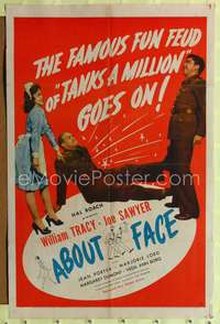 t011 ABOUT FACE one-sheet movie poster '42 Hal Roach, Tanks a Million!