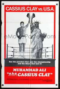t002 A.K.A. CASSIUS CLAY int'l one-sheet movie poster '70 boxing Muhammad Ali & Statue of Liberty!