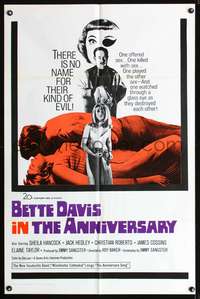t025 ANNIVERSARY one-sheet movie poster '67 Bette Davis, horror comedy!