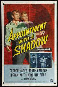 t030 APPOINTMENT WITH A SHADOW one-sheet movie poster '58 George Nader, cool noir image!
