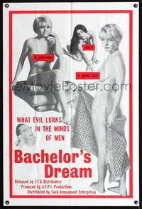 t038 BACHELOR'S DREAM one-sheet movie poster '67 they're the evil that lurks in the minds of men!