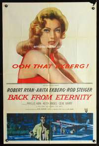 t039 BACK FROM ETERNITY one-sheet movie poster '56 ooh that sexy Anita Ekberg!