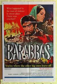t044 BARABBAS one-sheet movie poster '62 Anthony Quinn, Silvana Mangano