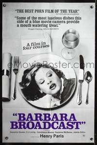 t045 BARBARA BROADCAST one-sheet movie poster '77 sexy Annette Haven on dinner plate, Radley Metzger