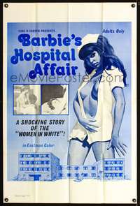 t046 BARBIE'S HOSPITAL AFFAIR one-sheet movie poster '70 sexiest half-dressed nurse artwork!
