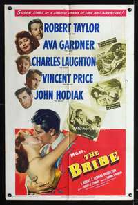 t084 BRIBE one-sheet movie poster '49 Robert Taylor, Ava Gardner, Charles Laughton