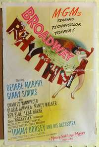 t089 BROADWAY RHYTHM rare style C one-sheet movie poster '44 great Al Hirschfeld artwork!