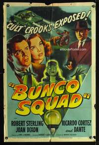 t095 BUNCO SQUAD one-sheet movie poster '50 cult crooks exposed, film noir!