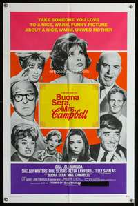 t097 BUONA SERA MRS CAMPBELL one-sheet poster '69 Gina Lollobrigida, Peter Lawford, Phil Silvers