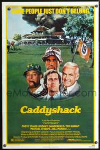 t102 CADDYSHACK one-sheet poster '80 Chevy Chase, Bill Murray, Rodney Dangerfield, golf classic!