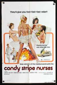 t108 CANDY STRIPE NURSES one-sheet movie poster '74 they'll give you fast-fast-fast relief!